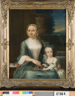 Johanna Margaretha Radaens (1709-1764) en haar dochter Anna Henrietta van Visvliet (1746-1821) by Jan Palthe