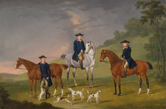John Corbet, Sir Robert Leighton and John Kynaston with their Horses and Hound