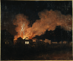 L'incendie du théâtre de l'Ambigu-Comique le 13 juillet 1827 by Antoine-Félix Boisselier