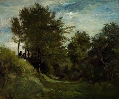 Landscape with Figures seated on a Bank by Charles-François Daubigny