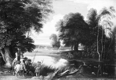 Landscape with Hunters by Jacques Fouquier