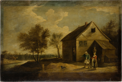 Landscape with Peasants in Front of their Farm by Anonymous