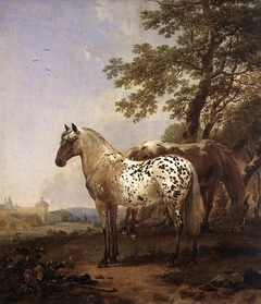 Landscape with Two Horses by Nicolaes Pieterszoon Berchem