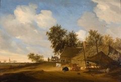 Landschap met boerenhofstede by Salomon van Ruysdael