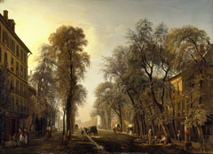 Le Boulevard Poissonnière en 1834, effet du matin