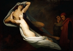 Les Ombres de Francesca da Rimini et de Paolo Malatesta apparaissent à Dante et à Virgile by Ary Scheffer