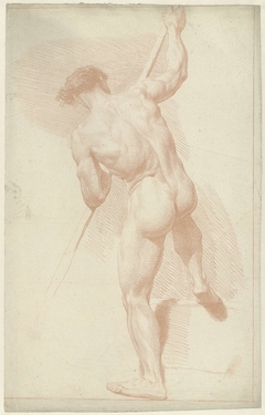Mannelijk naakt, staand, op de rug gezien by Louis Fabritius Dubourg