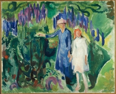 Mother and Daughter in the Garden by Edvard Munch