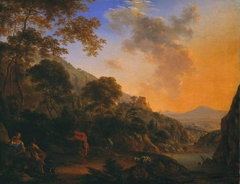 Mountain Landscape with Dancing Shepherd
