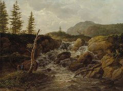 Mountainous Landscape with a Waterfall, Norway by Johan Christian Dahl