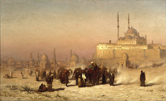 On the Way between Old and New Cairo, Citadel Mosque of Mohammed Ali, and Tombs of the Mamelukes by Louis Comfort Tiffany