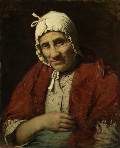 Oude joodse vrouw by Meijer Isaäc de Haan