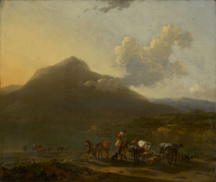 Peasants with Cattle and Sheep before a Mountainous Landscape