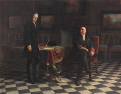Peter the Great Interrogating the Tsarevich Alexei Petrovich at Peterhof by Nikolai Ge