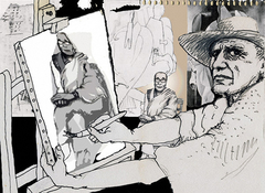 Picasso paints the Dalai Lama by Tom Dobat