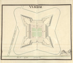 Plattegrond van het Fort Wierickerschans, ca. 1701-1715 by Samuel Du Ry de Champdoré