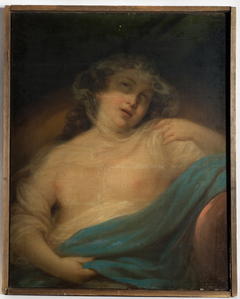 Portrait of a woman with a tilted head by Malarz francuski XIX wiek