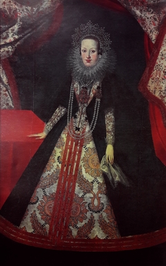 Portrait of Constance of Austria in gold cloth dress. by Anonymous