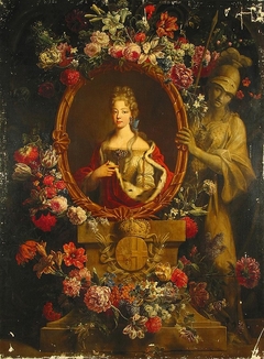 Portrait of Maria Luisa of Savoy in the Frame Decorated with Flowers by Gaspar Peeter Verbruggen the Younger