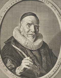 Portrait of Pieter Bor with Quill and Book by Frans Hals