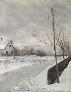 Road in the Village of Baldersbrønde (Winter Day) by Laurits Andersen Ring