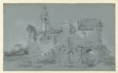Ruïne van de abdij van Rijnsburg by Willem Schellinks