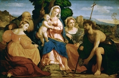 Sacred conversation by Palma Vecchio