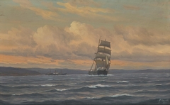 Sailing Ship and Steamship by Martin Aagaard