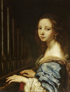 Saint Cecilia playing the Organ by Anonymous