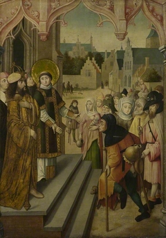 Saint Lawrence before the Prefect by Master of the Cologne legend of St Ursula