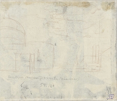 Schets van architectuur in landschap by Johann Friedrich August Tischbein