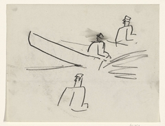 Schets van een man in een roeiboot by Leo Gestel