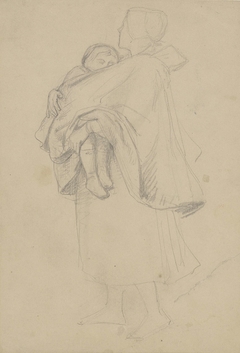 Schets van een vrouw met kind in de armen by Philip Sadée