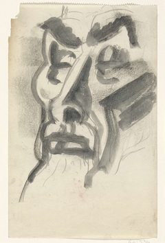 Schetsblad met portret van Jan Toorop by Leo Gestel