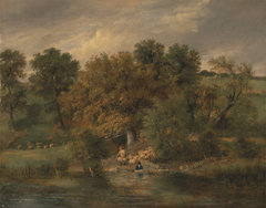 Sheep Washing at Postwick Grove, Norwich by James Stark