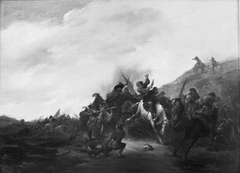 Skirmish between Cavalry and Infantry by Matthias Scheits