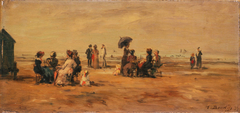 The Beach at Trouville by Eugène Boudin