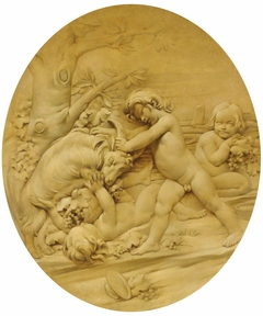 The Four Seasons: Autumn: Putti with Goat and Grapes (after Edmé Bouchardon) by French School