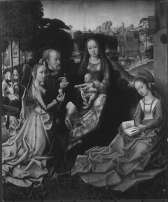 The Holy Family with Saints Catherine and Barbara by Anonymous