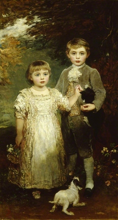 The Hon. Arthur Victor Agar-Robartes later 8th Viscount Clifden  (1887-1974) and The Hon. Edith Violet Kathleen Agar -Robartes (1888-1965) as Children by James Sant