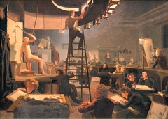 The Life Class at the Royal Academy of Fine Arts by Wilhelm Bendz