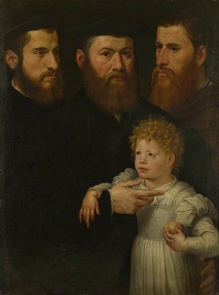 Three Men and a Little Girl by Netherlandish