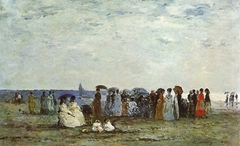 Bathers on the Beach at Trouville by Eugène Boudin