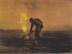 Peasant, burning weed by Vincent van Gogh