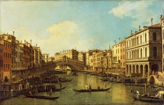 Venice: The Grand Canal from the Palazzo Dolfin-Manin to the Rialto Bridge by Canaletto