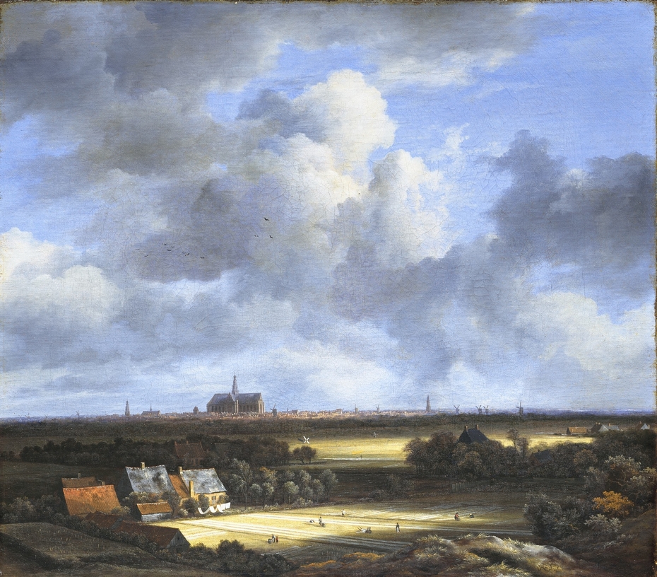 View of bleaching fields and Haarlem
