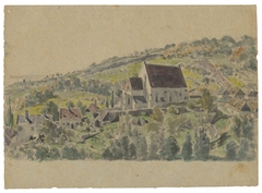 View of Gothic Church in Jur near Bratislava by Friedrich Carl von Scheidlin