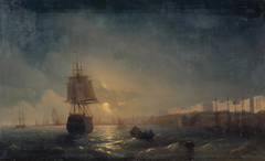 View of Odessa on a moonlit night by Ivan Ayvazovsky