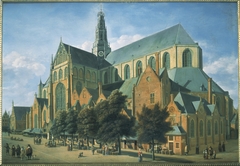 View of the Haarlem Bavo Church from the Groenmarkt