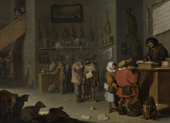 "Who sues for a cow" by Cornelis Saftleven